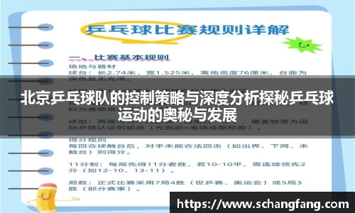 北京乒乓球队的控制策略与深度分析探秘乒乓球运动的奥秘与发展